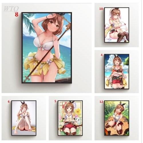 Anime Posters Atelier Ryza Reisalin Stout Klaudia Canvas Painting Posters and Prints Wall Decor Wall Art Picture Home Decoration