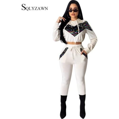 Velvet Sequins Hoodie Fall Winter Two Piece Outfit Women Glitther Velour Sweat Shirt Suit Jogger Pants Matching Outfit Plus Size