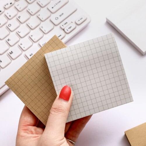 Creative Kraft Paper Memo Pads Notepads Kawaii Blank Line Grid Sticky Notes Note Pad Cute Korean Stationery School Supplies