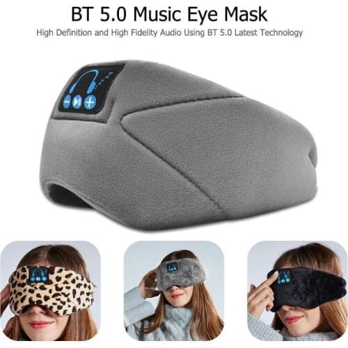 3D Sleep Mask Headband Bluetooth 5.0 Wireless Stereo Earphone Sleep Soft Earphones Sleeping Eye Mask Music Headset Headphone