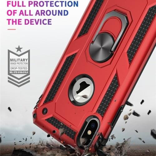 For iPhone 7 8 7plus X XS 10 Case Kickstand Armor silicon Covers For iPhone 7 8 Plus XR XS MAX 6s 7+ Case magnet Phone case capa