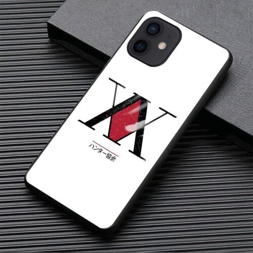 Tempered Glass cover Case for Anime hunter x hunter For iPhone 11 12 mini PRO MAX SE 2020 6 6s 7 8 Plus X XR XS Soft TPU case