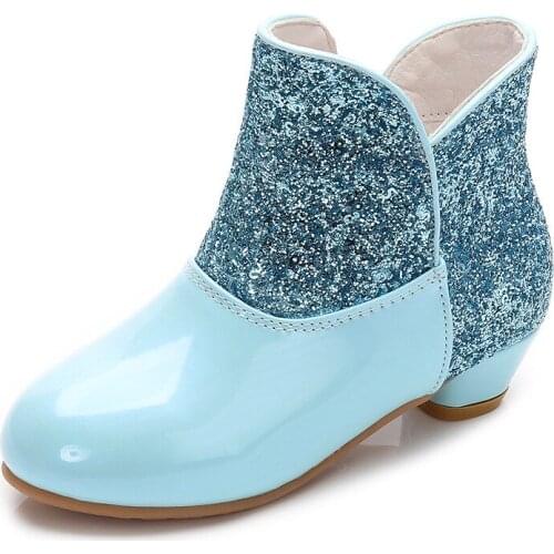 Children Martin boots girls new winter boots children shoes children plus velvet snow boots princess Shoes pink