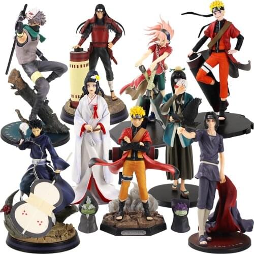 21-30CM Cartoon Naruto Uzumaki Sakura Kakashi Itachi Hatake Gaara Decoration Statue PVC Action Figure Model Toys Dolls