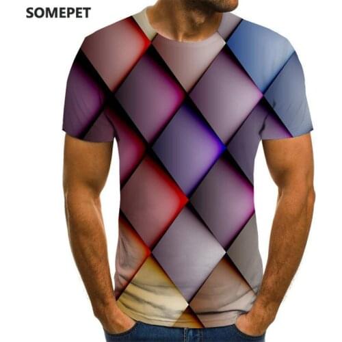 3d Square Grid T-shirt Men Clothing Men T-shirt Hip Hop T-shirt Summer Streetwear 3dt Funny T-shirt Man T-shirt 3d T-shirt
