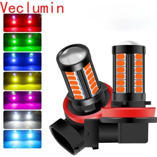 H11 H8 H4 H7 9005 9006 LED Fog Light Bulbs Extremely Bright Car DRL Driving Fog Lights 5730 33SMD 12V White/Amber/Red/Blue/Pink