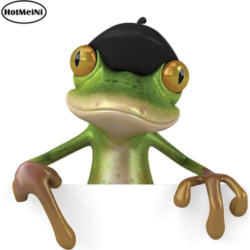 HotMeiNi 13cm X 10cm 3D Frog Funny Car Stickers Truck Window Decal Graphics Sticker Classic Funny Body Decals Car Styling