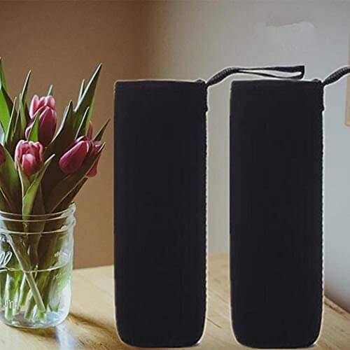 Insulated Neoprene Bottle Cover With Handle Thicken Black Kettle Cover Heat Resistance Protection Bag Water Bottle Accessories