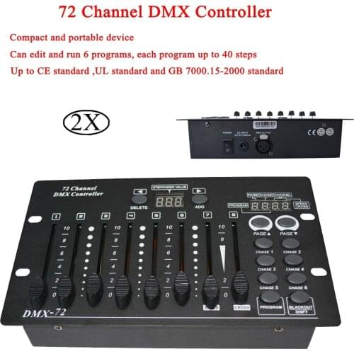 2Pcs/lot 72 DMX Profession Controller Stage Lighting DJ Equipment DMX 512 Console Led Par Moving Head Light DJ Controller