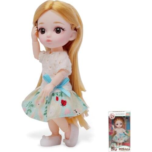 Fashion 16cm Dolls with Clothes Accessories Mini Movable Jointed Body BJD Baby Doll Girls Dress Dolls Toy For Girl Gifts