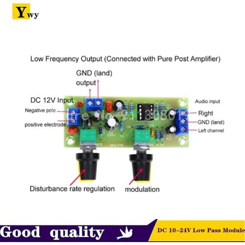 DC 10-24V Low Pass Module Accessories Amplifier Filter Plate 22Hz-300Hz Preamp Board Volume Control Smart Bass Tone Subwoofer