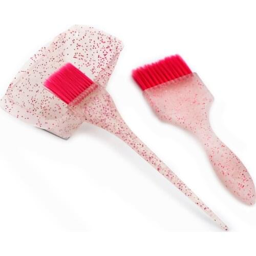 Glitter Hair Dyeing Brushes & Bowl Set Dye Cream Applicator Brush Soft Smooth Bristle Dual Use Bleach Tint Perm Hairbrush 1562