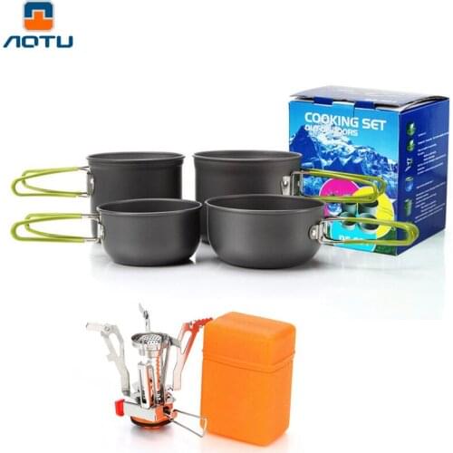 Camping cookware kit cooking set Ultralight Outdoor Aluminum Tableware Cooking Set Tourism Travelling Hiking Picnic Equipment