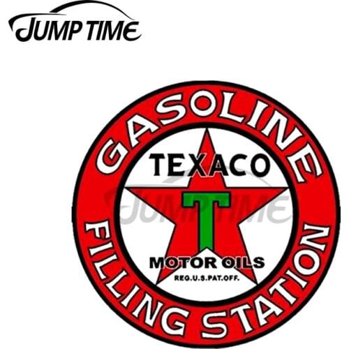 Jump Time 13 x 13cm For Vintage Texaco Motor Gasonline Sign Car Stickers Sunscreen Vinyl JDM Waterproof RV VAN 3D DIY Fine Decal