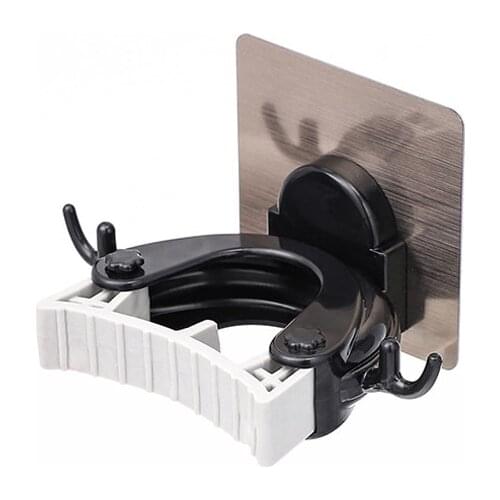 Broom And Mop Holder Wall Mounted Storage Self Adhesive, Broom And Mop Rack With Hooks Organizer Kitchen Bathroom Accessories