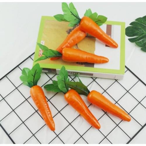 New 1pc Carrots Mini Artificial Plastic Foam Carrot Fruit and Vegetable Berry Wedding Christmas Family Kitchen Decoration Props