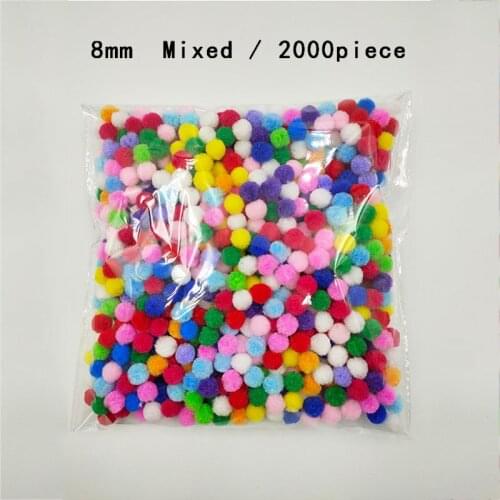 Wholesale8mm 2000Pcs Pompoms Fluffy Soft Pom Poms Fur Ball Toys Craft DIY Apparel Sewing Fabric Supplies Wedding Home Decoration