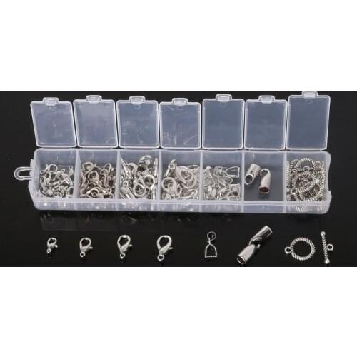 Hot Sale 100Pcs Mixed Open Rhodium Color Lobster Clasp Hooks For Jewelry Making Findings DIY Accessories