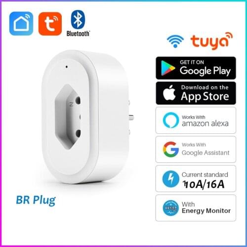 Brazil Wifi Tuya Smart Plug 10/16A Smart Socket With Timer Power Monitor SmartLife APP Voice Control Works For Google Home Alexa