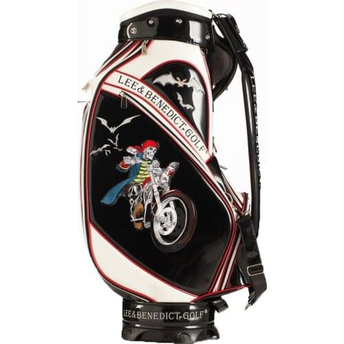 New LEEB Golf Bag PU double-sided Leather Golf Caddie Cart Bag With Rain Cover 3Colors For Man