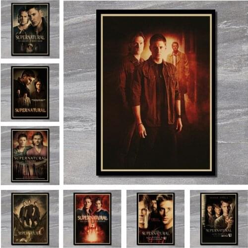 Supernatural retro kraft wallpaper Style Poster Wall Bar House Art Decoration Painting core