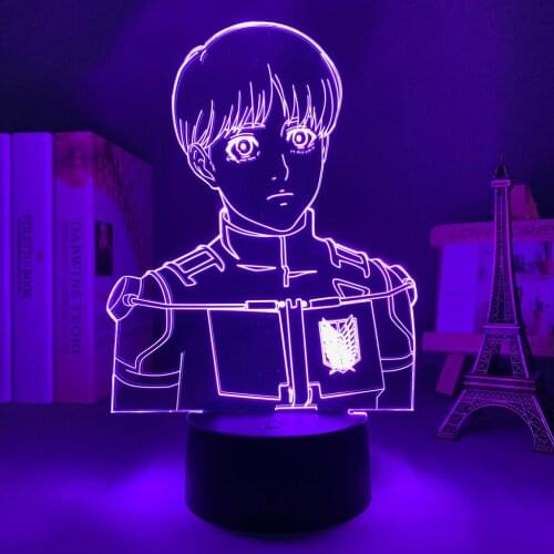 Led Lamp Anime Figure Attack on Titan Armin Arlert for Bedroom Decor 3D Night Lights Kids Birthday Gift Manga Shingeki No Kyojin