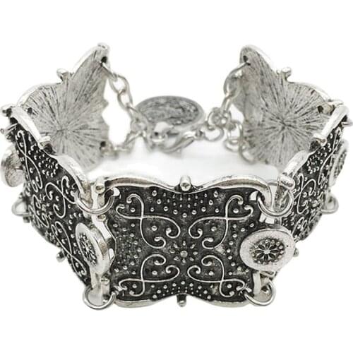 Turkish Bohemian Jewelry Antique Silver Coin Butterfly Bracelet Bijoux Femme Gift 2017 Hot Vintage Bracelets & Bangles