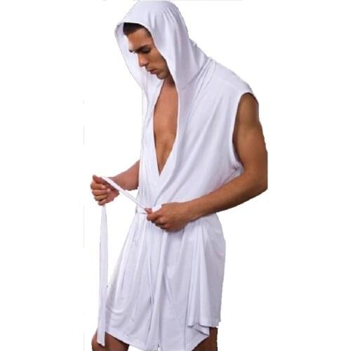 Comfortable Robes Bathrobe Plus Size Robe Mens Sexy Charming Soft Sleepwear Male Silk Gay Home Wear Hoodie Sleep Lounge Pajama