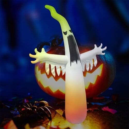 Q9QB 98inch Halloween Decoration Air Pumped Ghost Outdoor Yard Inflatable Toy Festival Blow Up Party Decor with LED Built-in