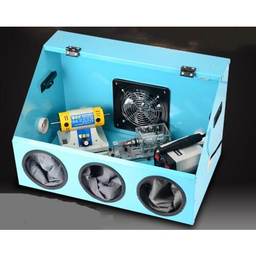 Vacuum Box Bench Mill Engraving Machine 220V Equipment Metal Integrated Dust Box Dense Wax Jade Dustproof Protective Cover Tools