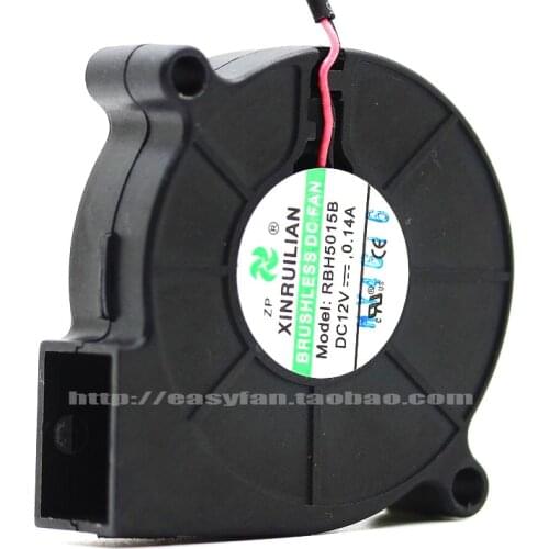 NEW XINRUILIAN 5015 double ball bearing 12V Blower 5CM turbine turbo RBH5015B cooling fan