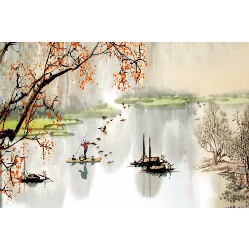 Recalling Jiangnan The wooden puzzle 1000 pieces ersion jigsaw puzzle white card adult childrens educational toys
