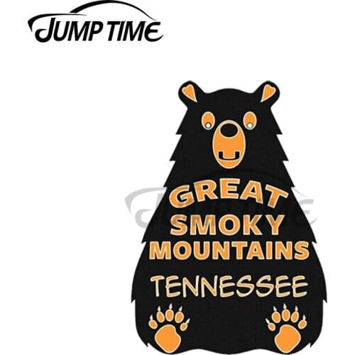 Jump Time 13 x 8cm For BEAR GREAT SMOKY MOUNTAINS NATIONAL PARK TENNESSEE EXPLORE NATURE Car Stickers and Decals WaterproofDecor
