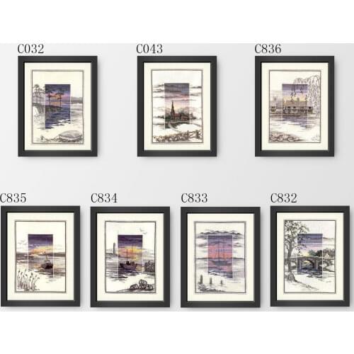 Fishxx Cross Stitch C832-C836 Five Pictures Painted Inside The River Landscape European Classical Manual Embroidery Kit