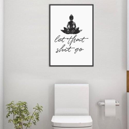 Funny Bathroom Sign Canvas Painting Posters and Prints Let that Go Quote Toilet Art for Men Wall Picture Bathroom Home Decor