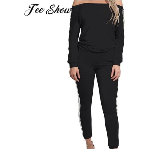 Women Sport Suits Fitness Outfits Tracksuits Casual Workout Clothes Sportswear Pure Color Stripes T-shirt Pants Gym Running Sets