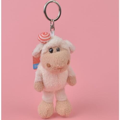 1 pcs New Candy sheep keychain Sheep Real lambs wool Fur keychain key ring Keyring Bag Car Trinket Women Gift