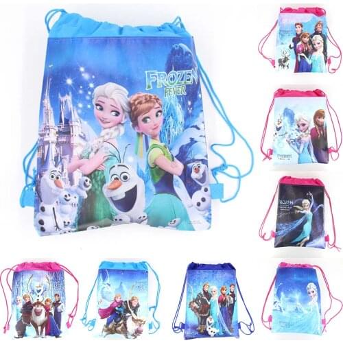1pcs/lot Anna elsa princess Party Anna Elsa princess Drawstring Bags Non-woven Fabrics Drawstring Backpack School Shopping Bag