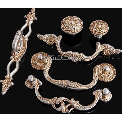 10PCS European Antique Kitchen Door Furniture Handles Cupboard Drawer Dresser Wardrobe Shoe Cabinet Pull Handles & Knobs
