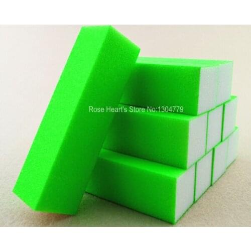 10 PCS Green Fluorescent color Nail Art Buffer Block Sanding File Nail Care Tool beauty salon equipment
