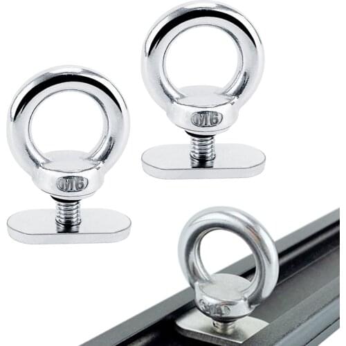 2Pieces Canoe Kayak Track Mount Tie Down Eyelet Track Base Adapter for Kayak Boat Fishing Rod Holder Bungee