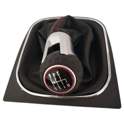 5 Speed 6 Gear Shift Knobs With Gaitor Leather Knob For VW Golf 5 V Golf 6 VI Manual Stick Gear Head Shift Knob Car Styling