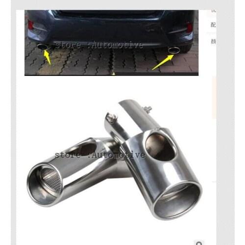 Free shipping! Higher star stainless steel 2pcs muffler,Exhaust pipe cap with logo For Honda Civic 2016 2017 2018