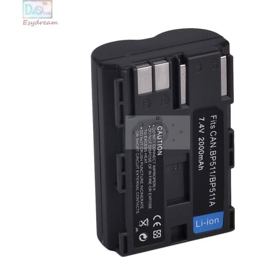 BP511 BP-511 BP-511A Camera Battery for Canon EOS 5D 40D 50D 30D 20D 10D D60 300D G1 G2 G3 G5 G6 PM067
