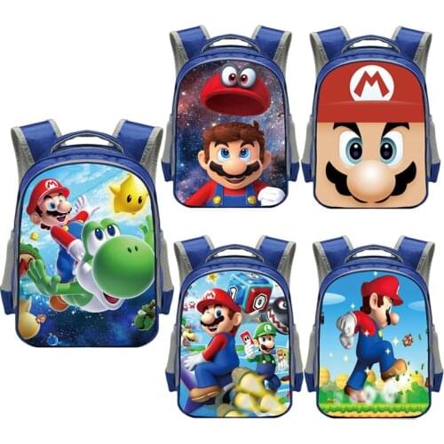 Cartoon Mario Children School Bags Kids Kindergarten Bag Teenager Boys School Backpack Schoolbag Bookbag Mochila Escolar