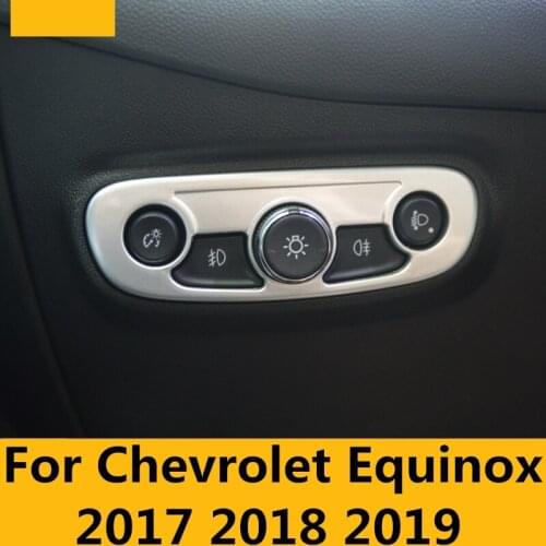 For Chevrolet Equinox 2017 2018 2019 Free Shipping Chromed Inner HeadLight Adjustment Box Trim Interior decoration Accessories