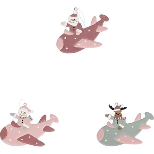 E56C Christmas Shaped Wrought Iron Pendant Cute Cartoon Santa Snowman Reindeer Xmas Hanging Ornament Home Decor Festive