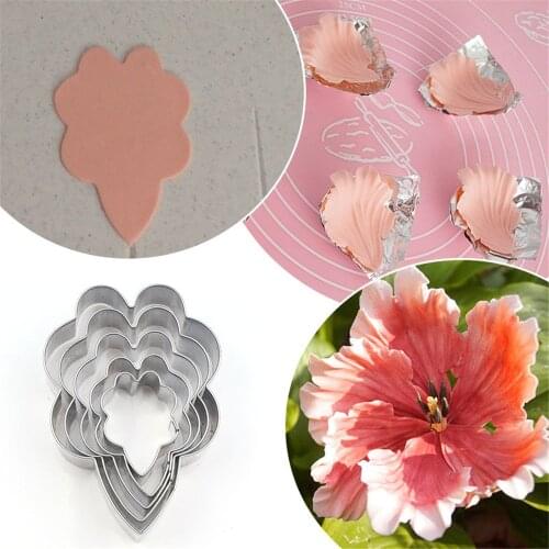 Cookie Baking Mold Stainless Steel Flower Cutting Molds Parrot Tulip Petal DIY Clay Tools Cutter Mould