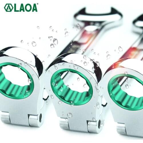 LAOA Adjustable Ratchet Wrench Quick Ratchet Open Torx Wrench Dual-purpose Active Head Double-ended Labor-saving Wrench