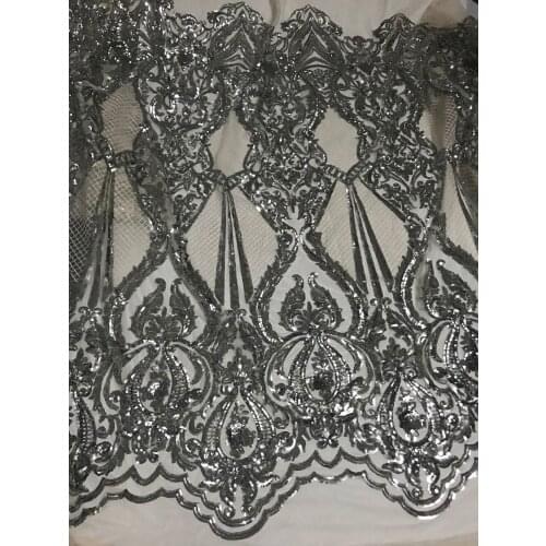 Hot sale SYJ-10147 embroidery mesh fabric nigerian tulle lace fabric with sequins French Net Lace Fabric